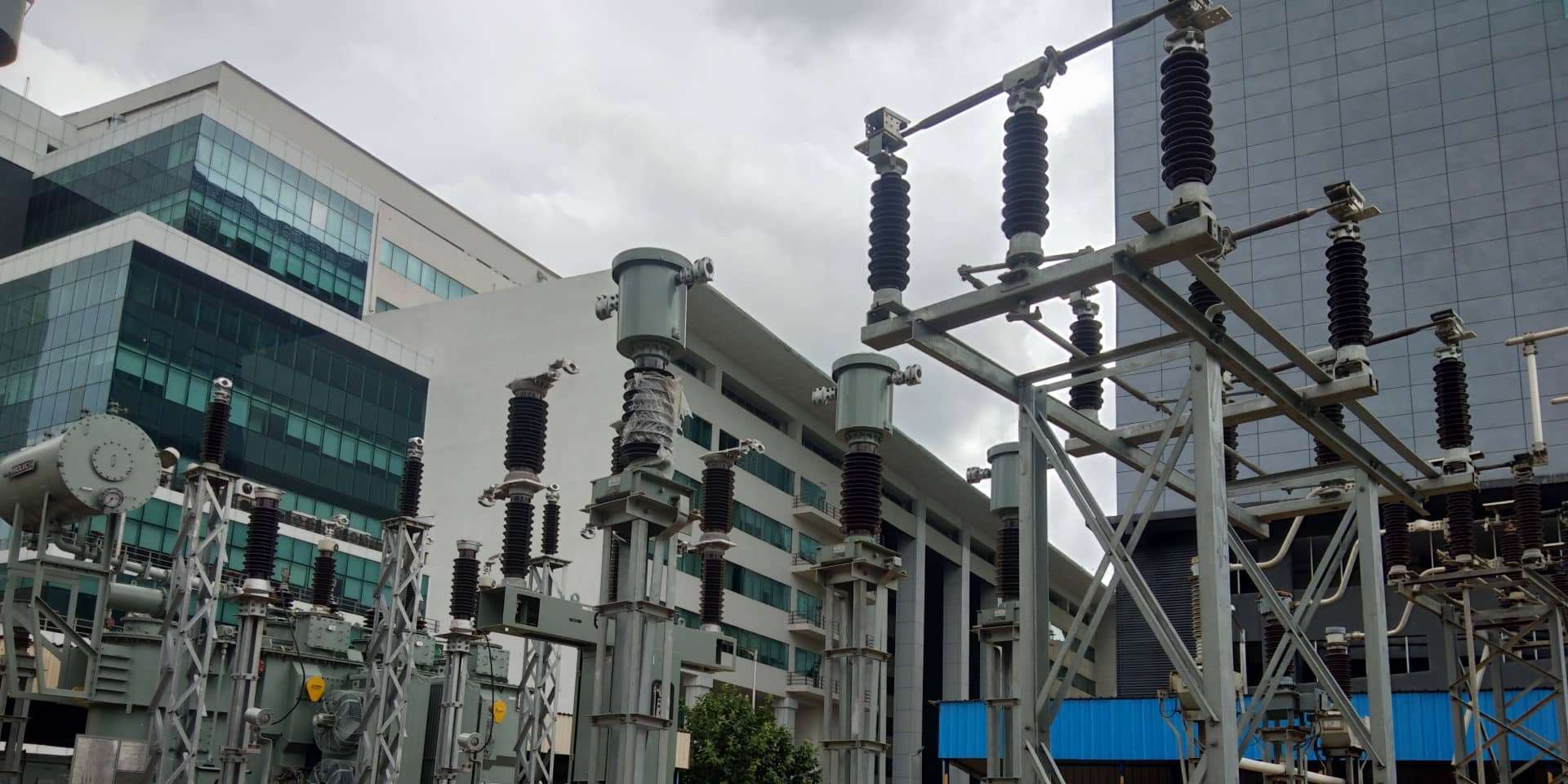 Outdoor 66 kV switchyard with isolators and current transformers